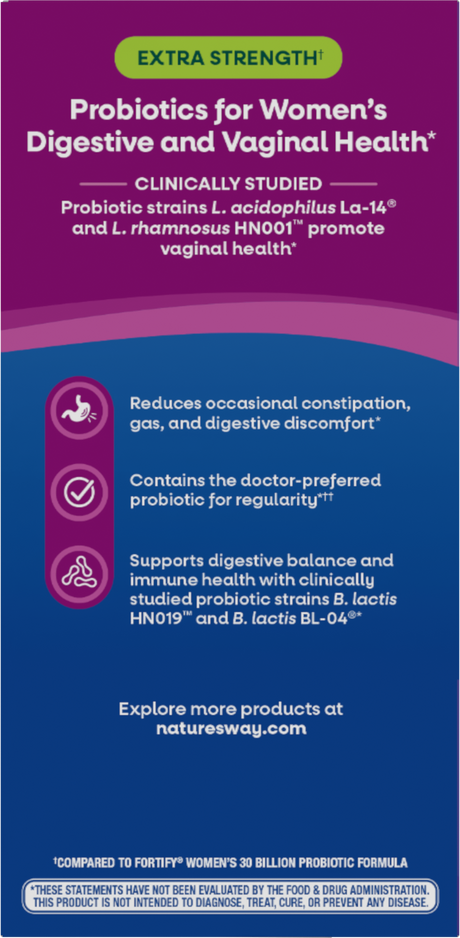 <{%360IMAGE3_11581%}>Nature's Way® | Fortify Women's Daily Pre+Probiotic - left side of pack