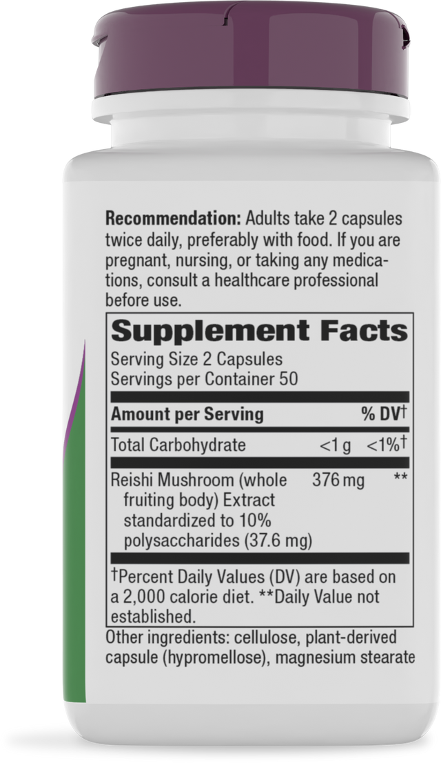 <{%360IMAGE1_62700%}>Nature's Way® | Reishi Mushroom Standardized Extract - right side of pack