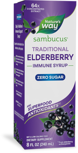 <{%PRIMARY_15331%}>Nature's Way® | Sambucus Zero Sugar Traditional Elderberry Immune Syrup, 8 fl oz (235 ml), Elderberry