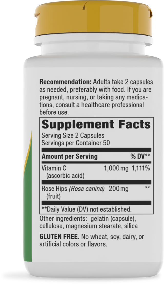 <{%360IMAGE1_40310%}>Nature's Way® | Vitamin C with Rose Hips - right side of pack
