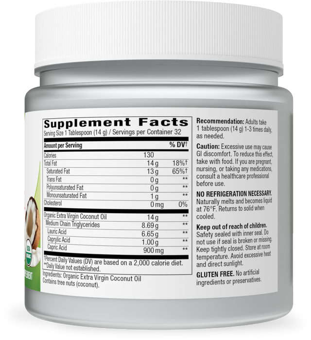 <{%360IMAGE1_15673%}>Nature's Way® | Organic Extra Virgin Coconut Oil - right side of pack