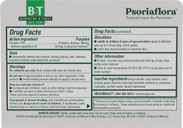 <{%360IMAGE1_21850990%}>Nature's Way® | Psoriaflora Psoriasis Cream - back of pack