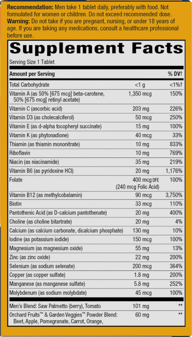 <{%360IMAGE1_15691%}>Nature's Way® | Alive! Men's 50+ Ultra Multivitamin - right side of pack