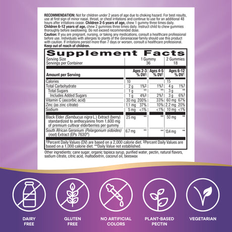 <{%MAIN4_13676%}>Nature's Way® | Sambucus Kids Cough Relief +♢ Immune* Elderberry Gummies