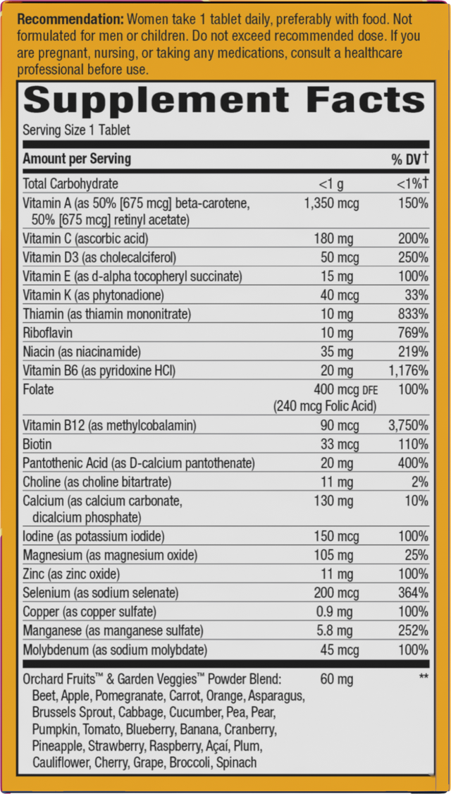 <{%360IMAGE4_15692%}>Nature's Way® | Alive! Women's 50+ Ultra Multivitamin - right side of pack