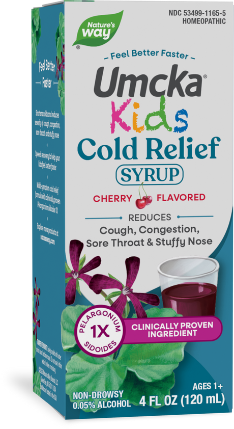 <{%PRIMARY_60165%}>Nature's Way® | Umcka Kids Cold Relief Syrup, 4 fl oz (120 ml), Cherry