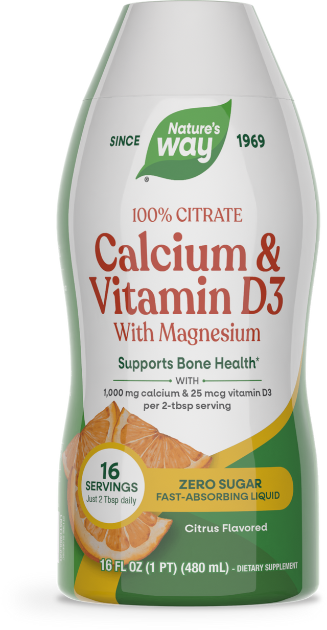 <{%PRIMARY_ST1388%}>Nature's Way® | Calcium & Vitamin D3, 16 fl oz (480 ml), Citrus