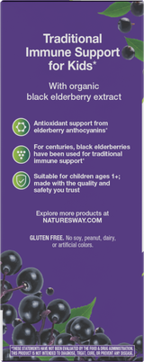 <{%360IMAGE3_15797%}>Nature's Way® | Sambucus Organic Traditional Elderberry Immune Syrup for Kids - left side of pack