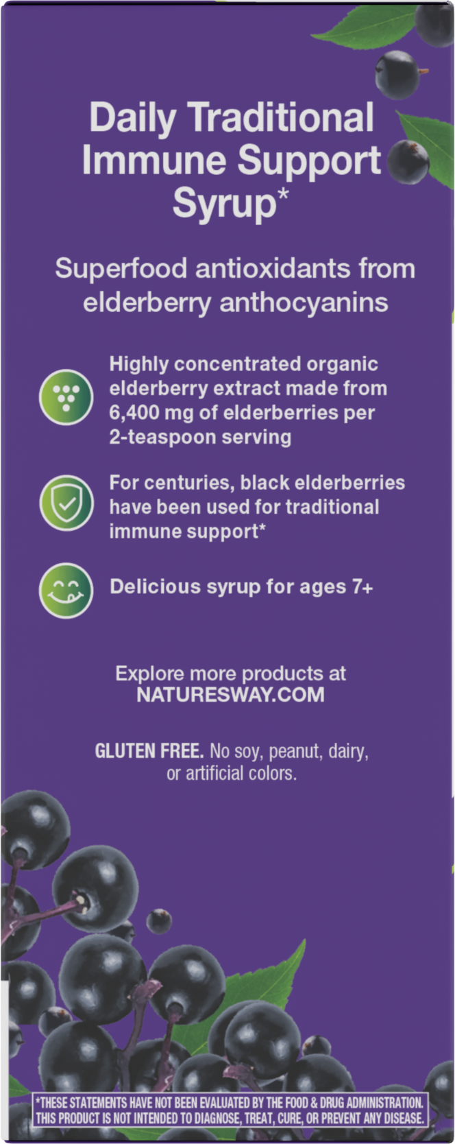 <{%360IMAGE3_15796%}>Nature's Way® | Sambucus Traditional Elderberry Immune Syrup - left side of pack