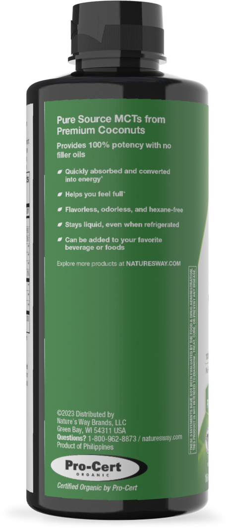 <{%360IMAGE5_10895%}>Nature's Way® | Organic MCT Oil - left side of pack