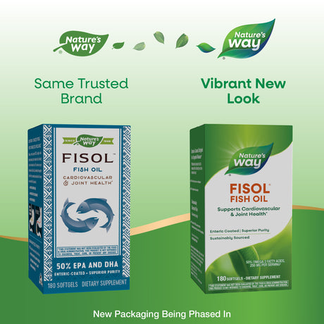 <{%MAIN1_15334%}>Nature's Way® | Fisol Fish Oil - package updates old to new