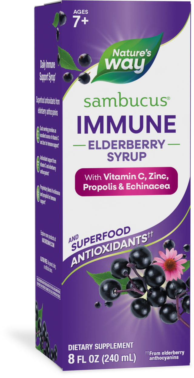 <{%PRIMARY_15333%}>Nature's Way® | Sambucus Immune Elderberry Syrup, 8 fl oz (240 ml), Elderberry