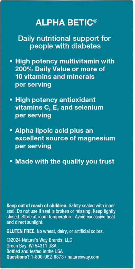 <{%360IMAGE2_60038%}>Nature's Way® | Alpha Betic Multivitamin - back of pack