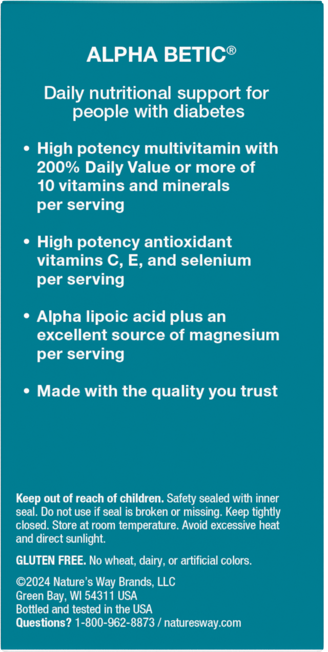 <{%360IMAGE2_60038%}>Nature's Way® | Alpha Betic Multivitamin - back of pack