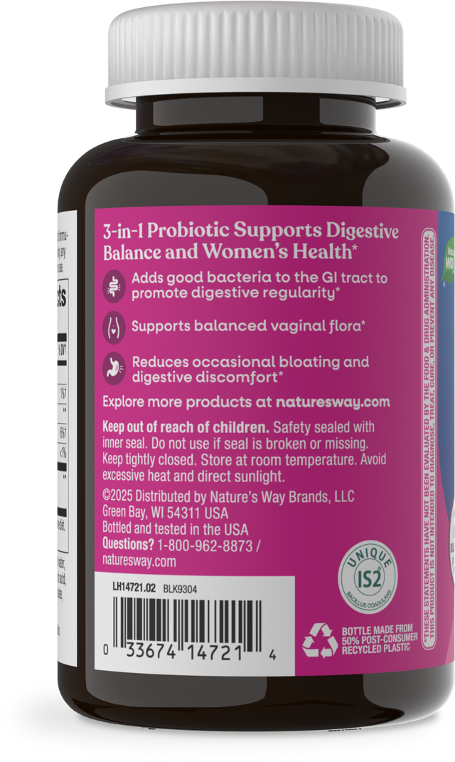 <{%360IMAGE2_14721%}>Nature's Way® | Pearls Probiotic Women's Gummy 3-in-1  - left side of pack