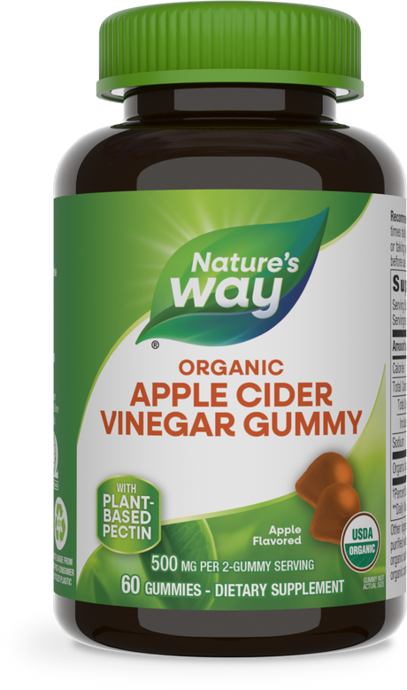 <{%PRIMARY_13752%}>Nature's Way® | Organic Apple Cider Vinegar Gummies, 60 gummies, Apple