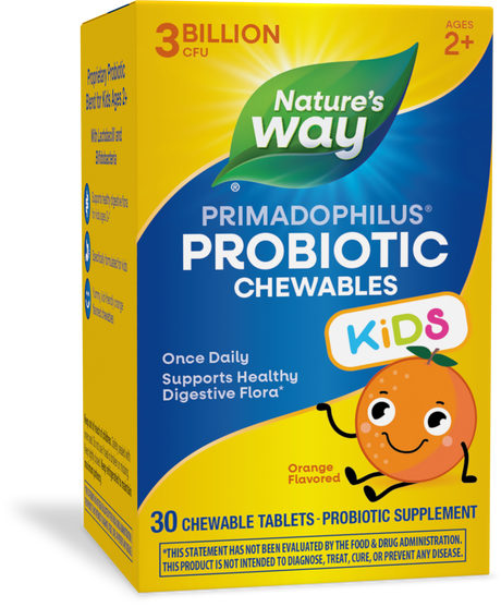 <{%PRIMARY_14242%}>Nature's Way® | Primadophilus Kids Probiotic Chewables, 30 chewables, Orange
