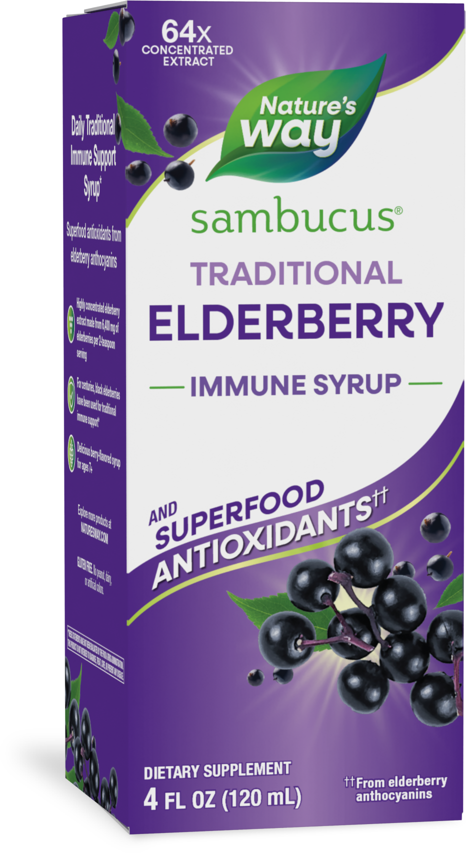 <{%PRIMARY_6970%}>Nature's Way® | Sambucus Traditional Elderberry Immune Syrup, 4 fl oz (120 ml), Elderberry
