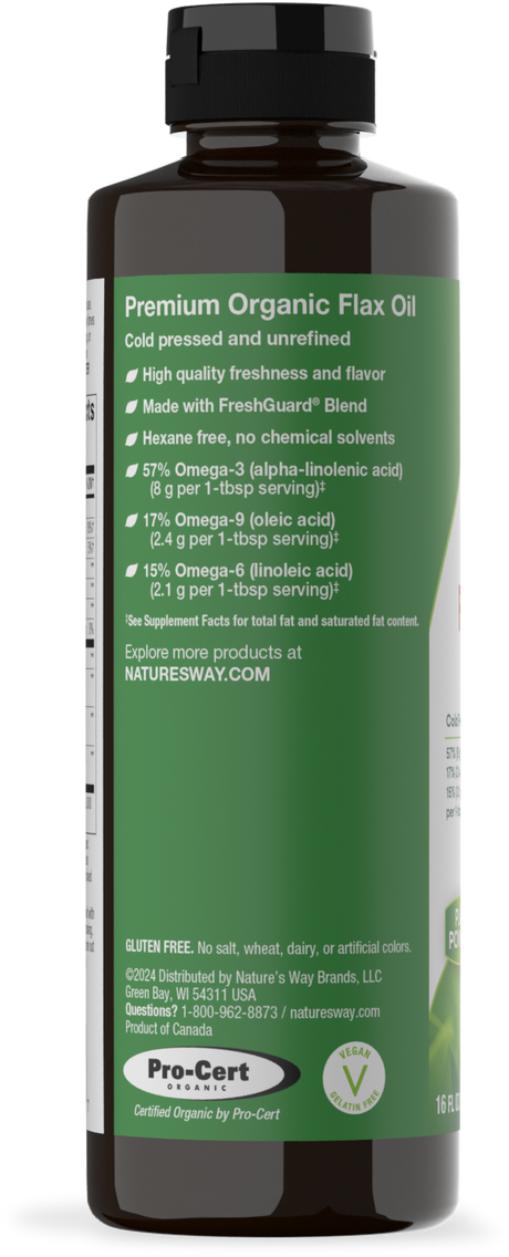 <{%360IMAGE2_15426%}>Nature's Way® | Organic Flax Oil - left side of pack