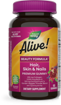 <{%PRIMARY_11973%}>Nature's Way® | Alive! Hair, Skin & Nails Premium Gummies, 60 gummies, Strawberry