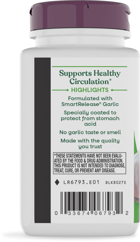 <{%360IMAGE2_6793%}>Nature's Way® | Garlicin Cardio - left side of pack