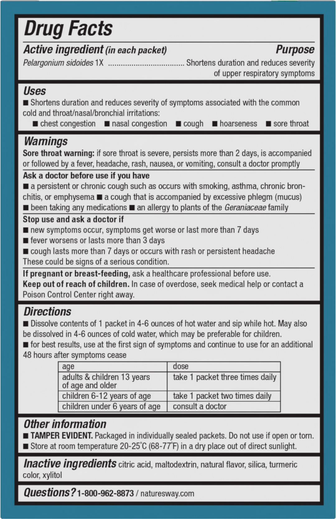 <{%360IMAGE1_15146%}>Nature's Way® | Umcka Cold Relief Hot Drink - back of pack