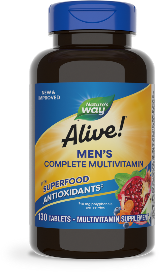 <{%PRIMARY_13716%}>Nature's Way® | Alive! Men's Complete Multivitamin, 130 tablets
