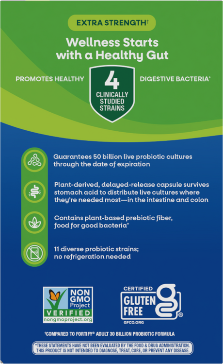 <{%360IMAGE2_10673%}>Nature's Way® | Fortify Adult Daily Pre+Probiotic - back of pack