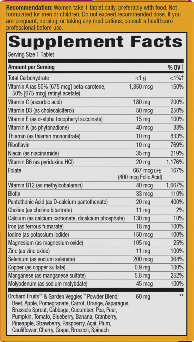 <{%360IMAGE4_15686%}>Nature's Way® | Alive! Women's Ultra Multivitamin - right side of pack