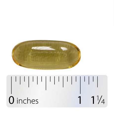 <{%360IMAGE6_15419%}>Nature's Way® | Evening Primrose Cold-Pressed Oil - Softgel and ruler