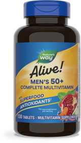 <{%PRIMARY_14283%}>Nature's Way® | Alive! Men's 50+ Complete Multivitamin, 130 tablets