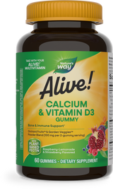 <{%PRIMARY_10255%}>Nature's Way® | Alive! Calcium & Vitamin D3 Gummies, 60 gummies, Raspberry-Lemonade & Strawberry