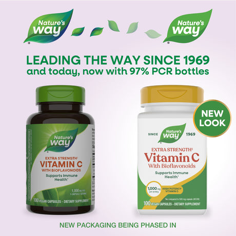 <{%MAIN7_15464%}>Nature's Way® | Vitamin C with Bioflavonoids Extra Strength - package updates old to new