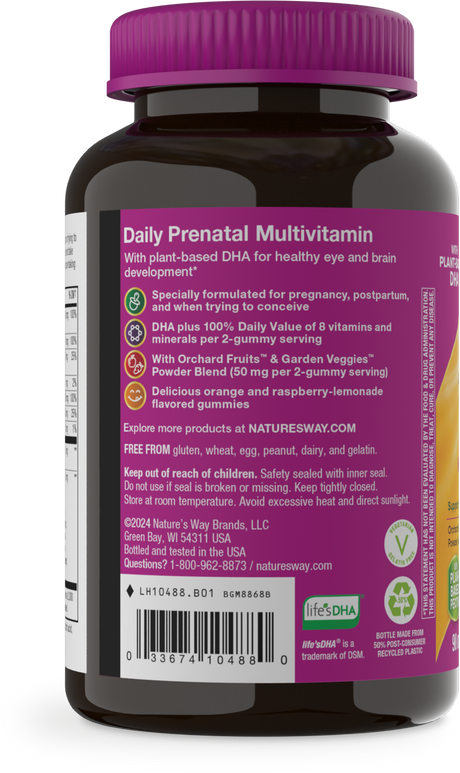 <{%360IMAGE2_10488%}>Nature's Way® | Alive! Daily Support Prenatal Gummy Multivitamin - left side of pack