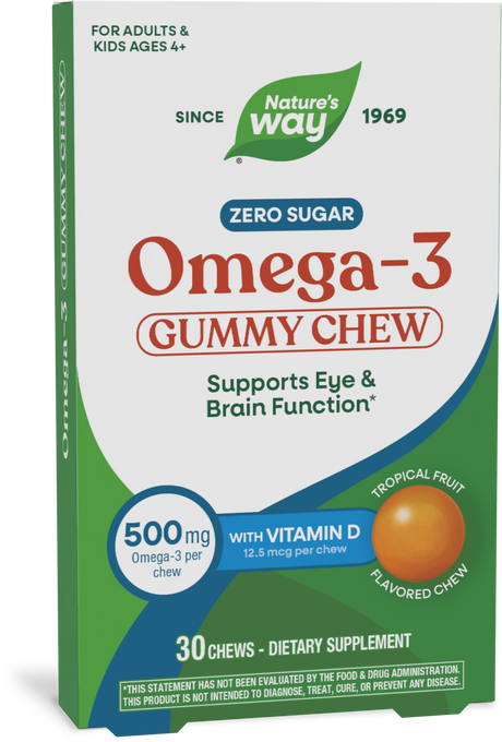 <{%PRIMARY_15940%}>Nature's Way® | Omega 3 Gummy Chews, 30 gummies, Tropical Fruit