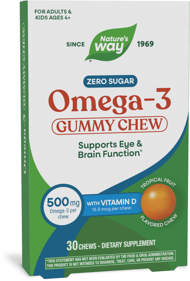 <{%PRIMARY_15940%}>Nature's Way® | Omega 3 Gummy Chews, 30 gummies, Tropical Fruit