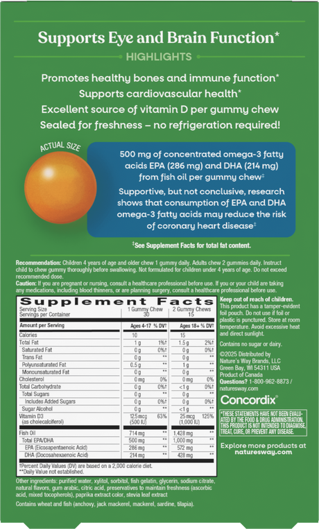 <{%360IMAGE1_15940%}>Nature's Way® | Omega 3 Gummy Chews - back of pack