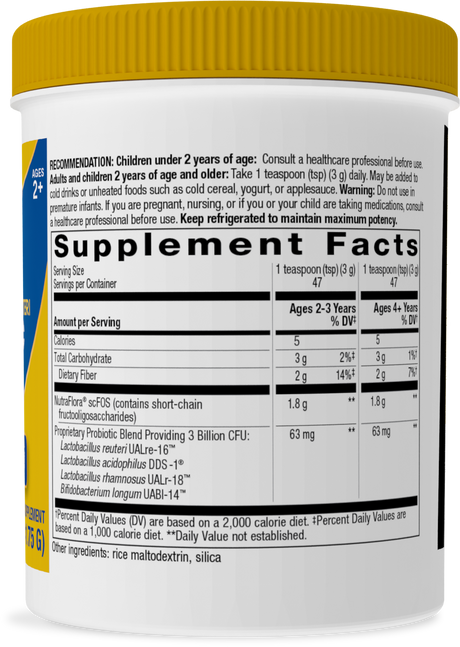 <{%360IMAGE1_14241%}>Nature's Way® | Primadophilus Reuteri Probiotic Powder - right side of pack