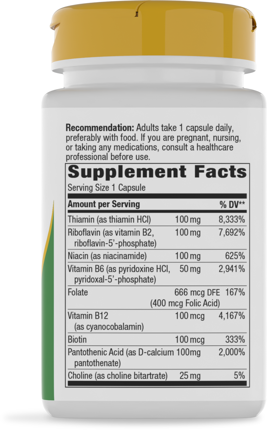<{%360IMAGE5_40521%}>Nature's Way® | Vitamin B-100 Complex - right side of pack