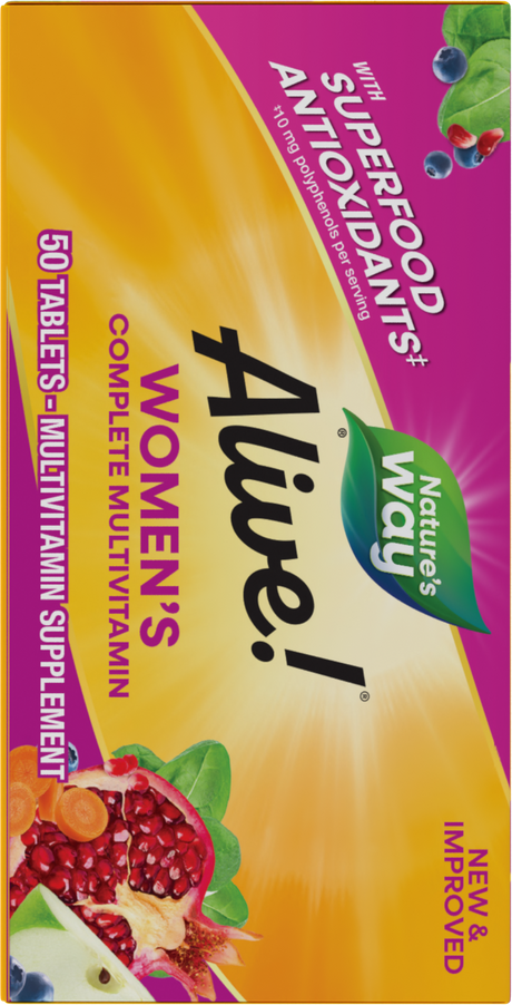 <{%360IMAGE6_13663%}>Nature's Way® | Alive! Women's Complete Multivitamin - left side of pack