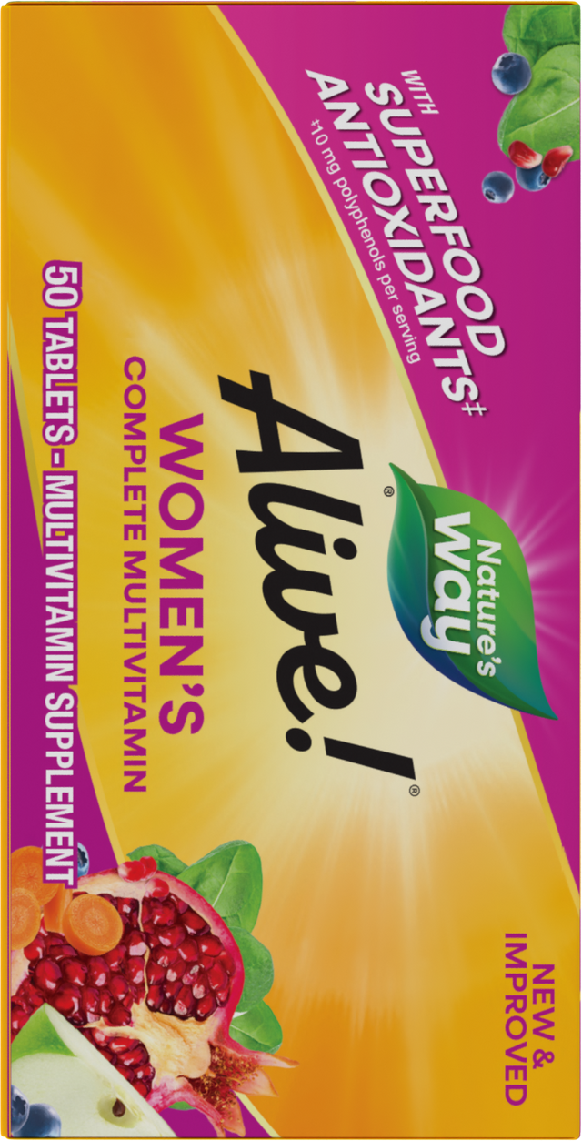 <{%360IMAGE6_13663%}>Nature's Way® | Alive! Women's Complete Multivitamin - left side of pack