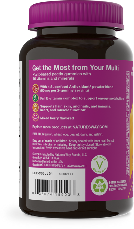 <{%360IMAGE2_15903%}>Nature's Way® | Alive! Women's Gummy Multivitamin - left side of pack