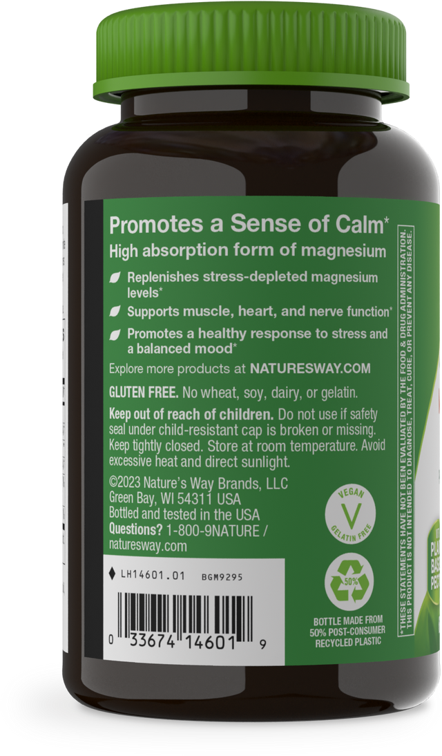<{%360IMAGE5_14601%}>Nature's Way® | Magnesium Gummy - left side of pack