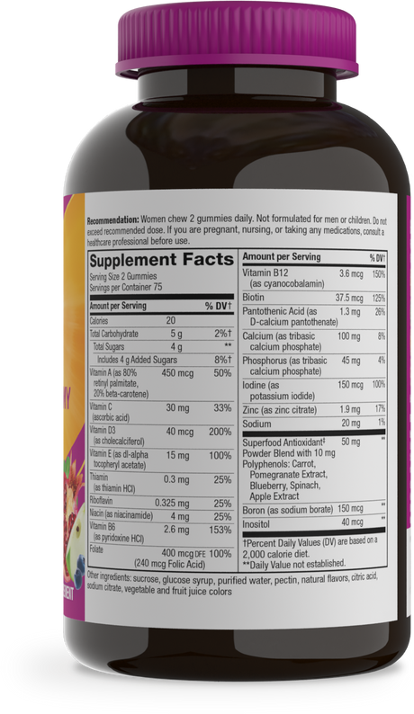 <{%360IMAGE7_14069%}>Nature's Way® | Alive! Women's Gummy Multivitamin - right side of pack