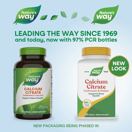 <{%MAIN1_41011%}>Nature's Way® | Calcium Citrate, Carbonate & Malate - package updates old to new