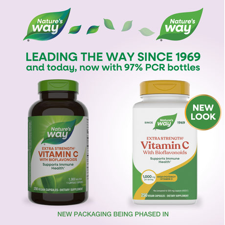 <{%MAIN1_15465%}>Nature's Way® | Vitamin C with Bioflavonoids Extra Strength - package updates old to new