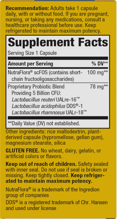 <{%360IMAGE1_14240%}>Nature's Way® | Primadophilus Reuteri Probiotics - right side of pack