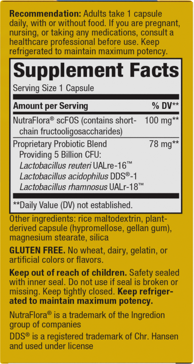 <{%360IMAGE1_14240%}>Nature's Way® | Primadophilus Reuteri Probiotics - right side of pack