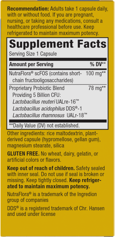 <{%360IMAGE5_15024%}>Nature's Way® | Primadophilus Reuteri Probiotics - right side of pack
