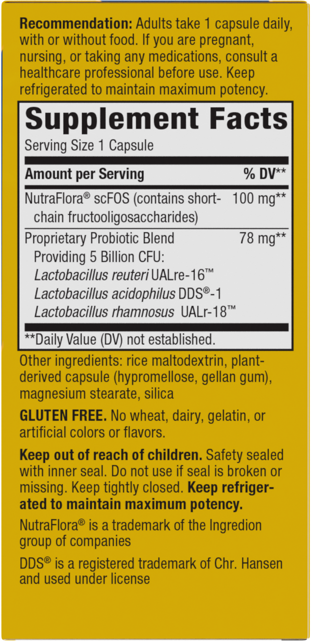<{%360IMAGE5_15024%}>Nature's Way® | Primadophilus Reuteri Probiotics - right side of pack